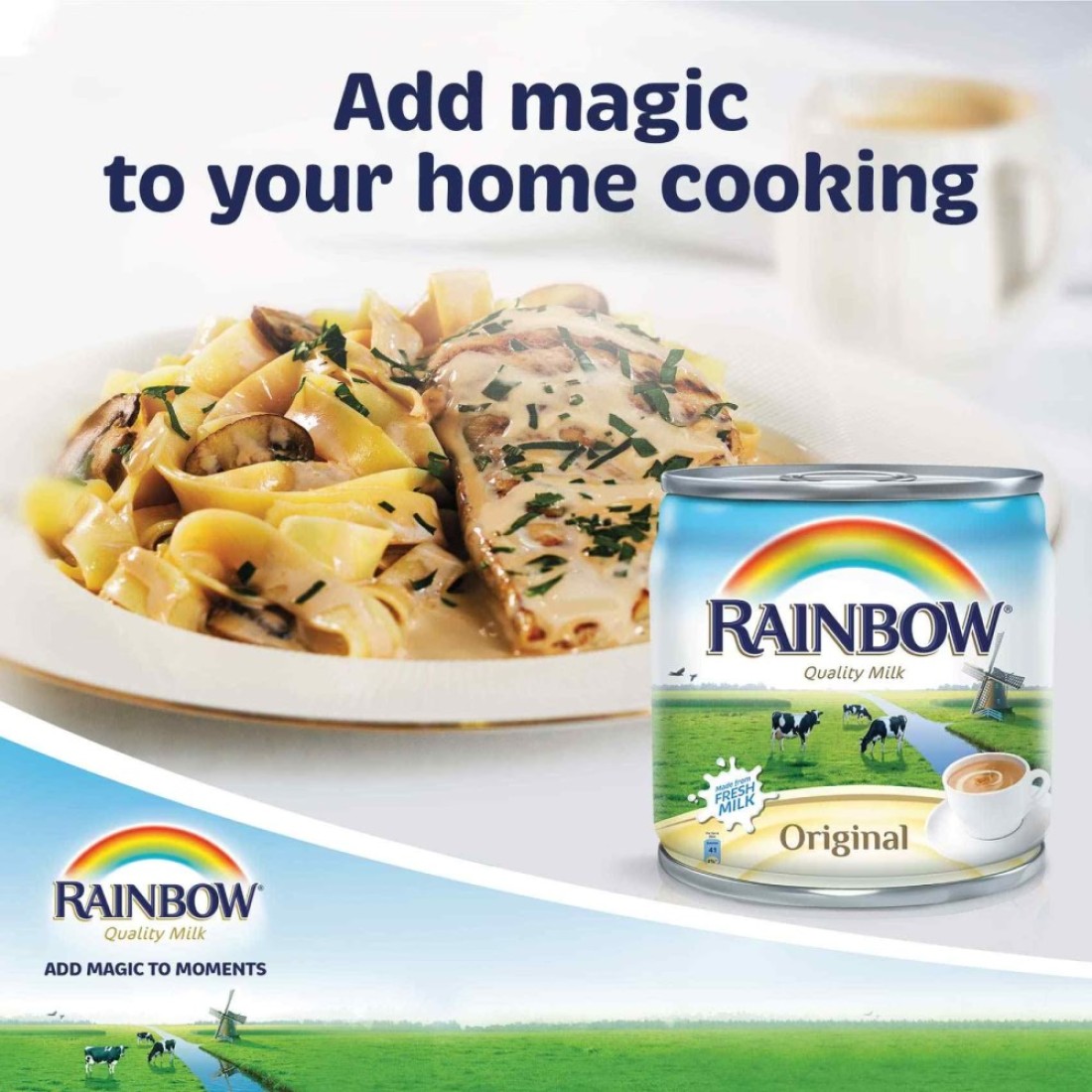 Rainbow Original Evaporated Milk 170g Pack of 96