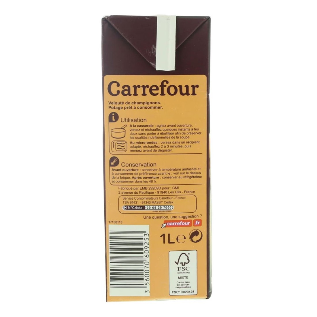 Carrefour Mushroom Soup 1L