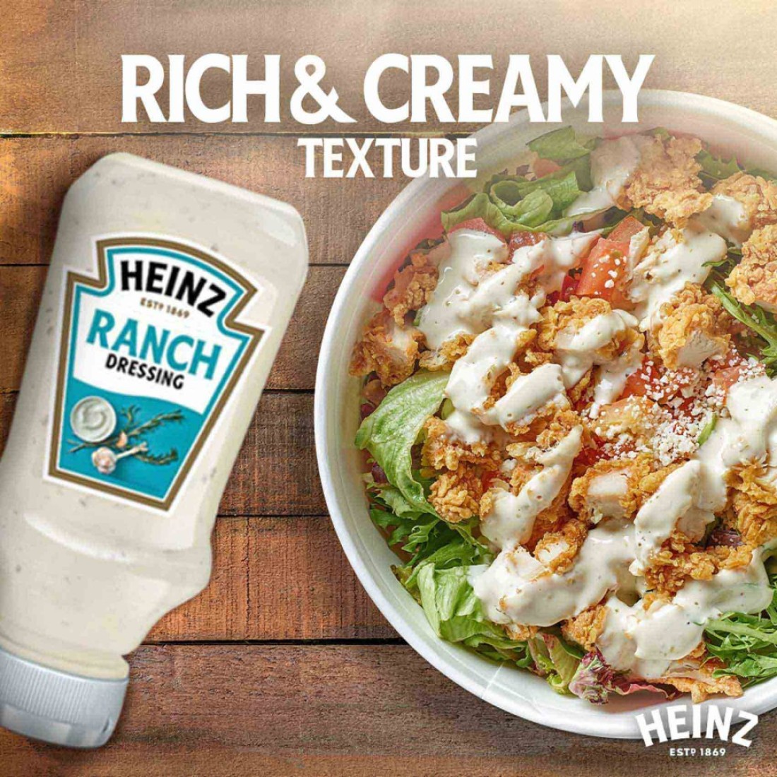 Heinz Ranch Dressing Top Down Squeezy Bottle 225ml