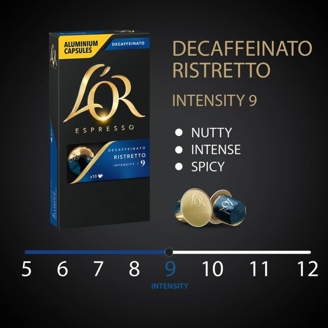 L&#39;Or Espresso Ristretto Decaffeinato Intensity 9 Coffee Capsules 10 Capsules