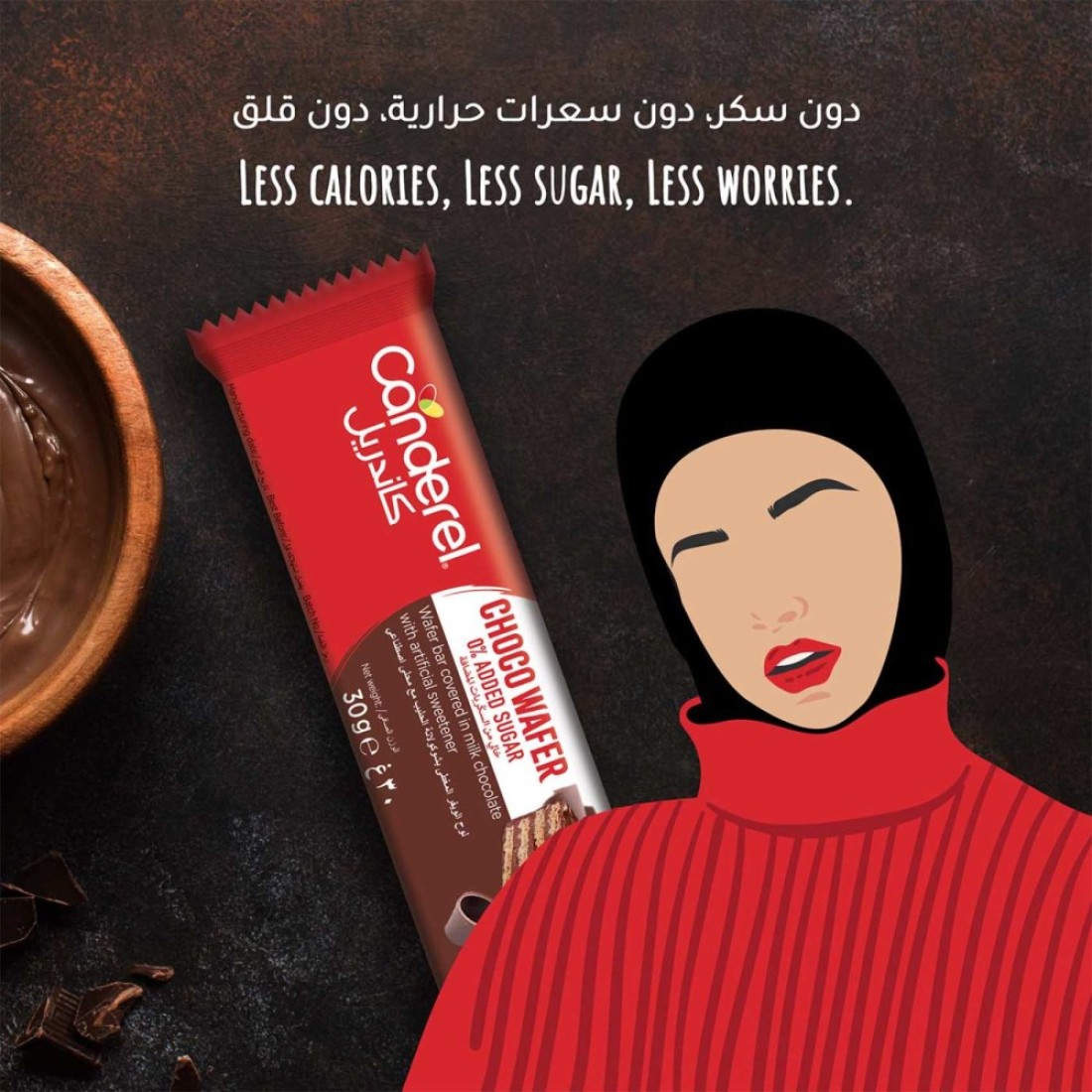 Canderel No Added Sugar Choco Wafer Milk Chocolate Bar, 30g