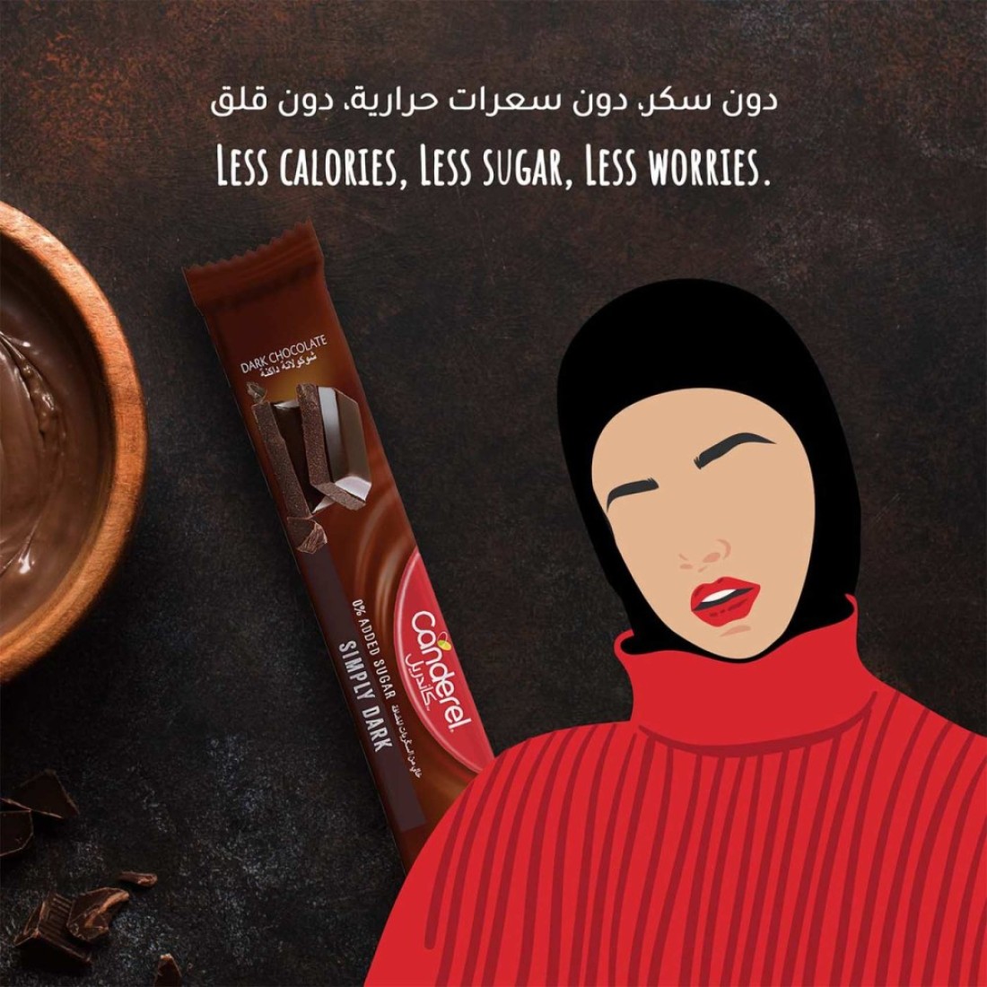 Canderel Simply No Added Sugar Dark Chocolate Bar, 30g