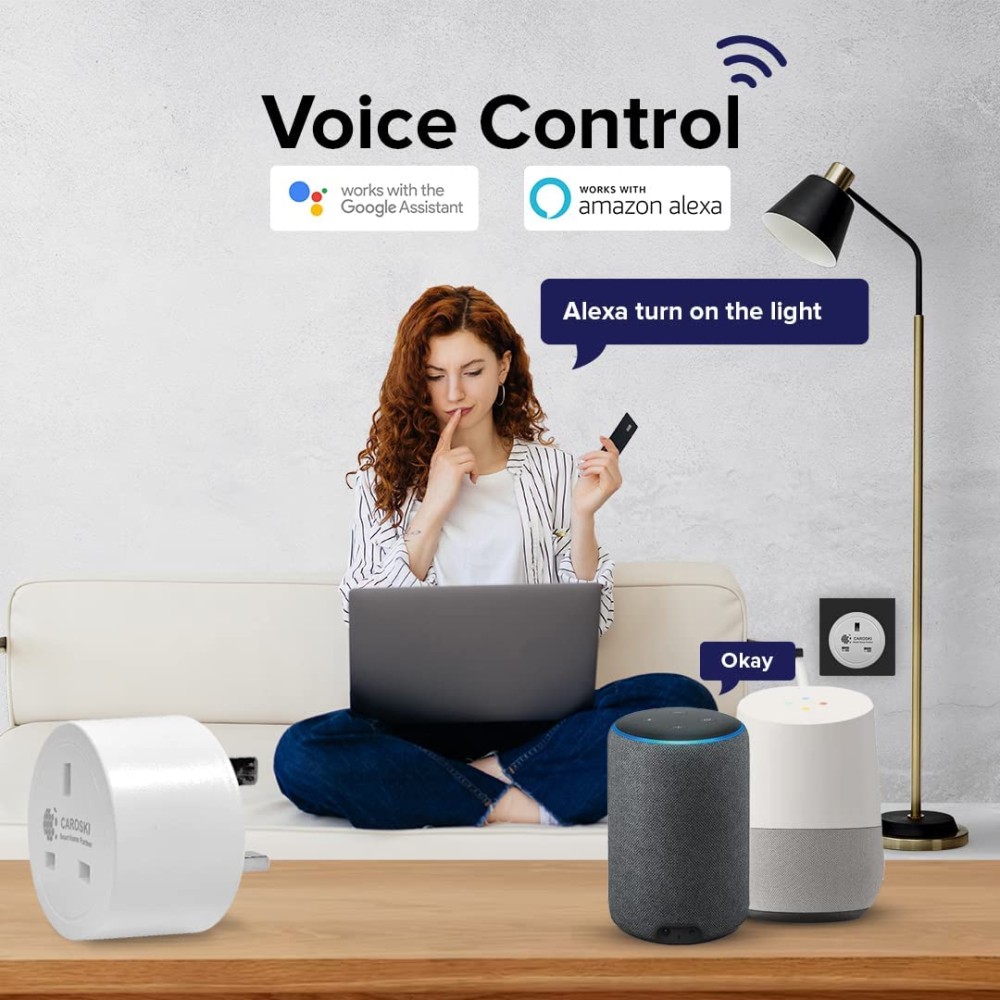 المقابس الذكية التي تعمل مع Alexa Google Home والأشياء الذكية Smart Socket مع التحكم عن بُعد ودالة مؤقت 2.4 GHz Wi-Fi فقط
