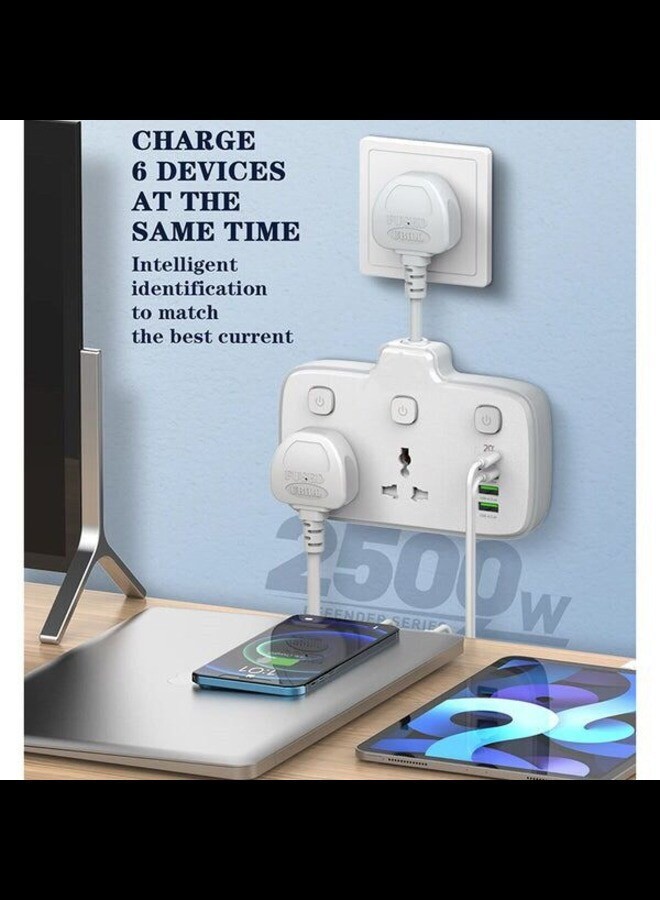 2 AC Outlets Portable Electrical Extension Socket