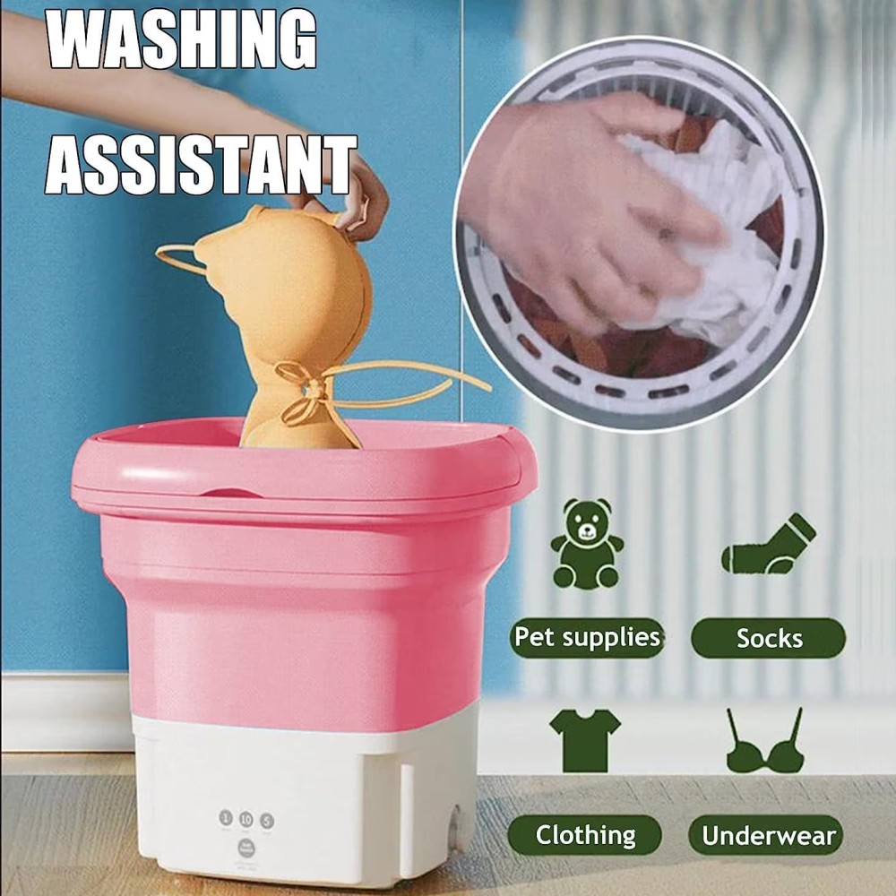 Fitto Portable Washing Machine, 5L Capacity, Compact &amp; Lightweight, Ideal for Small Loads, Travel, Apartments, Dorms, &amp; RV Use &ndash; Energy-Efficient and Convenient for On-the-Go Cleaning