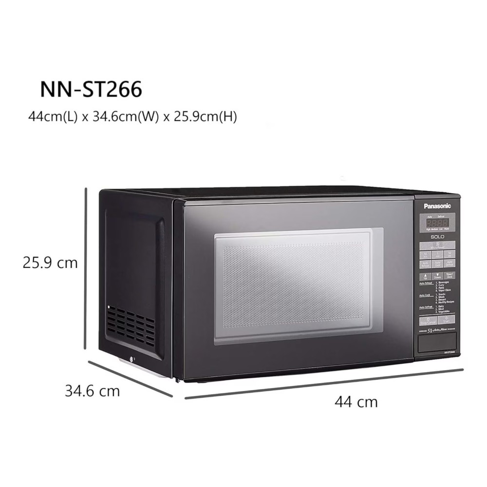 Panasonic Solo Microwave Oven NN-ST266BVTG Black 20L