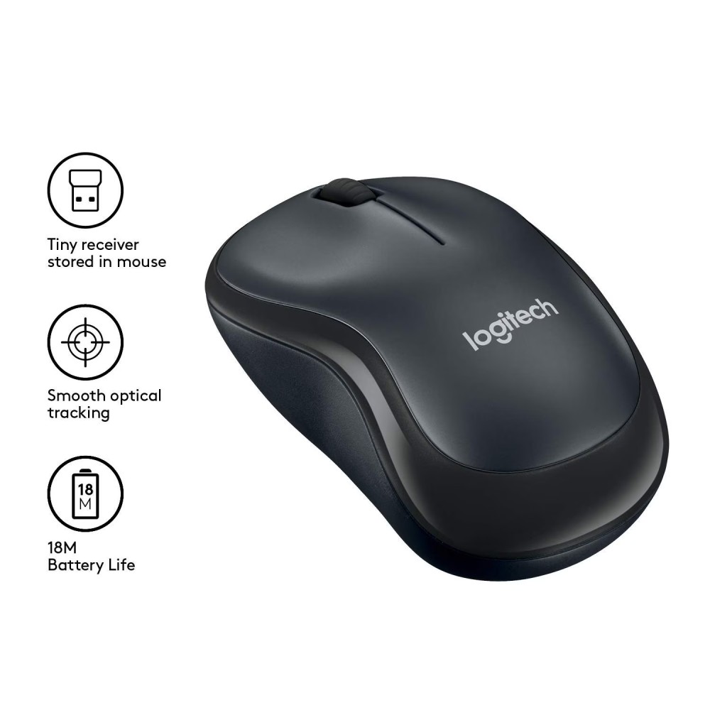 Logitech M220 Silent Wireless Mouse Charcoal