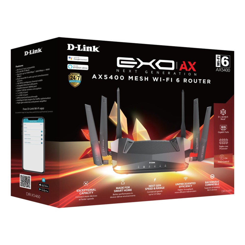 D-Link EXO AX AX5400 Dual Band Mesh Wi-Fi 6 Router DIRX5480 MNA2 Grey