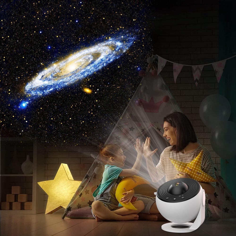 FIPKA Star Projector night light,12 in 1 Planetarium Star Projector Realistic Starry Sky Night Light,360 °Rotation,Timing,Mute Design,Projection Effect for Bedroom
