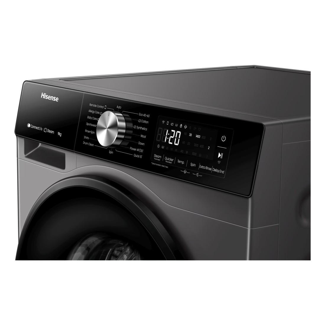 Hisense ConnectLife Front Load Washing Machine With Wi-Fi WD3S1043BT Titanium Silver 10kg With Dryer 6kg