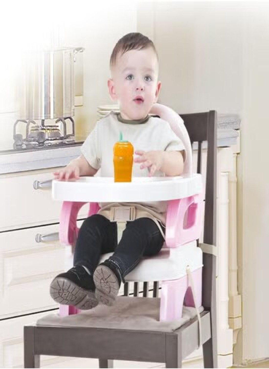Radiotronics Fantastic-Kids-Toys Baby Dining Chair, 2-Level Height Adjustment, Can Be Used on Chair with 3-Point Safety Belt, Easily Foldable