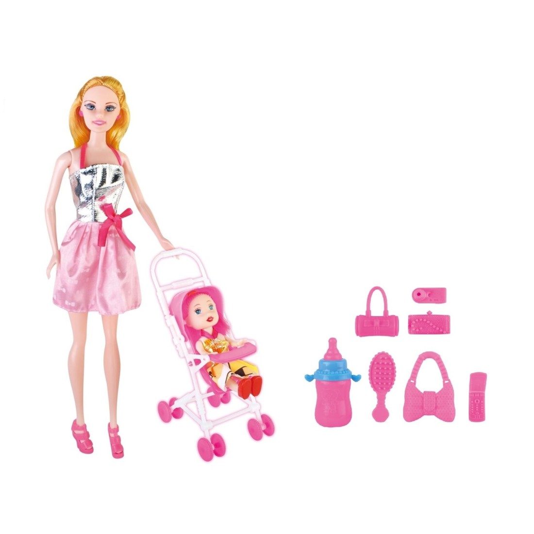 Power Joy Leila Trolley Fashion Doll Multicolour Pack of 9