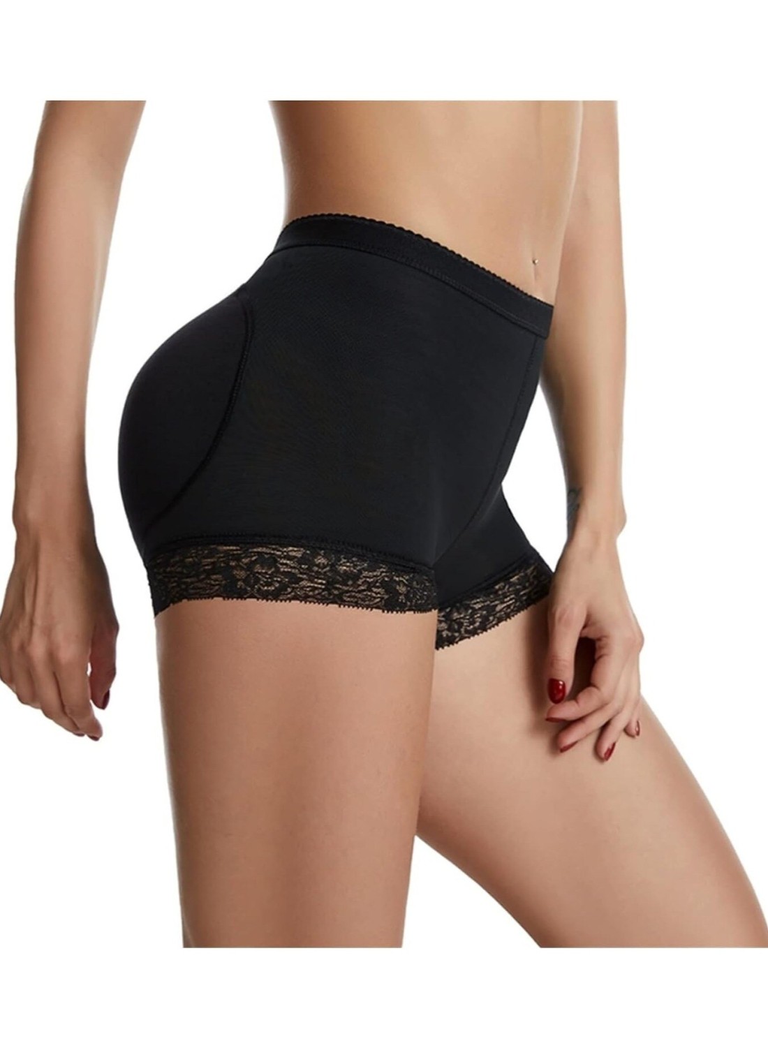 Women’s Padded Butt Lifter Shapewear, Push-Up Hip Enhancer Control Panties, Seamless Tummy Control Boyshorts with Removable Padding for Natural Curves