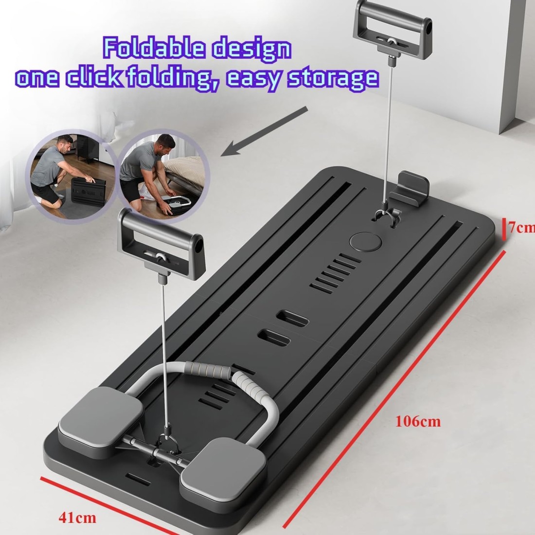 Multifunctional Portable Abdominal Workout Board Plank Trainer Pilates Reformer Set (Grey)
