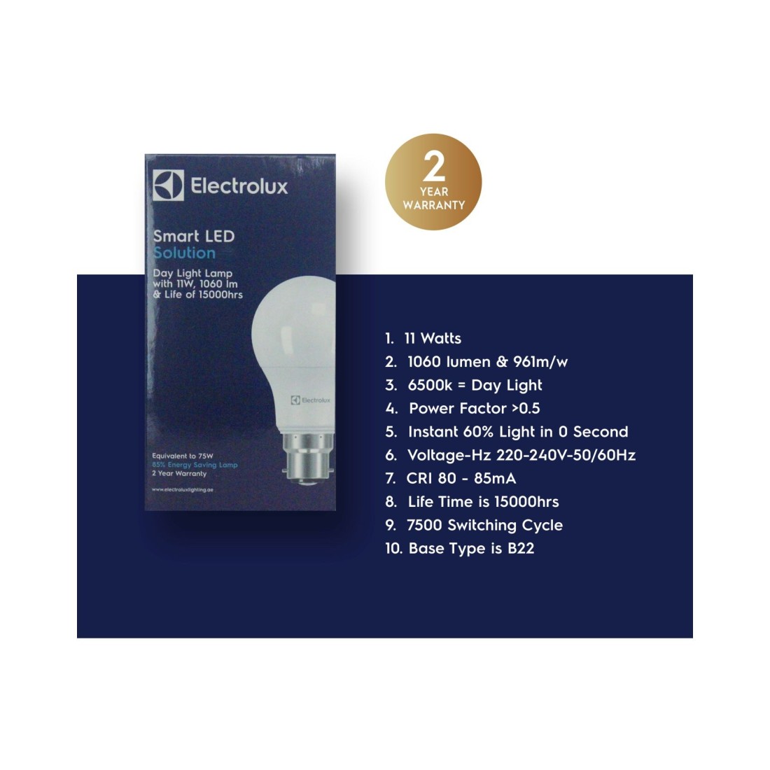 Electrolux B22 LED Bulb 11W Day Light