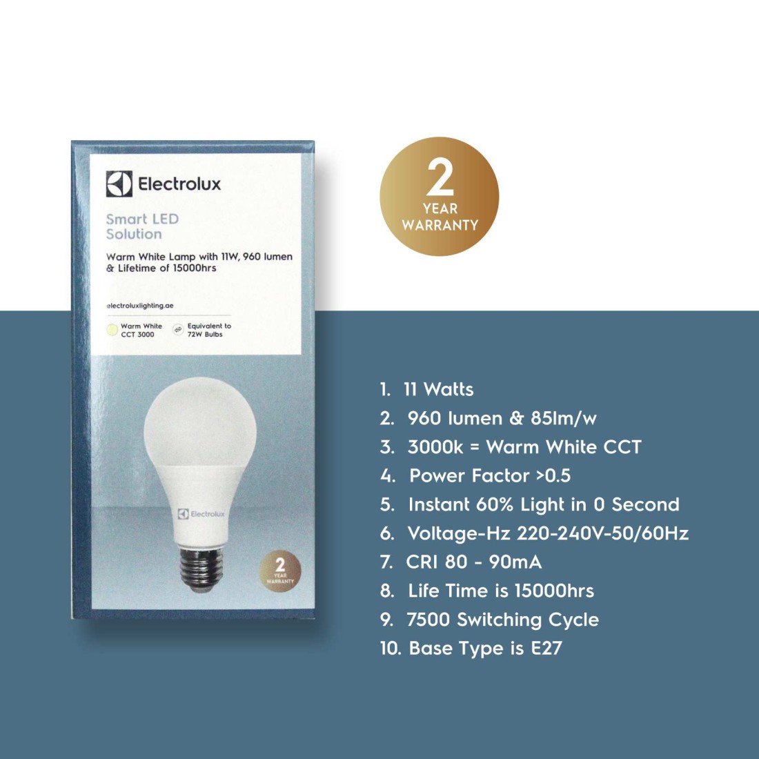 Electrolux E27 LED Bulb 11W Warm White