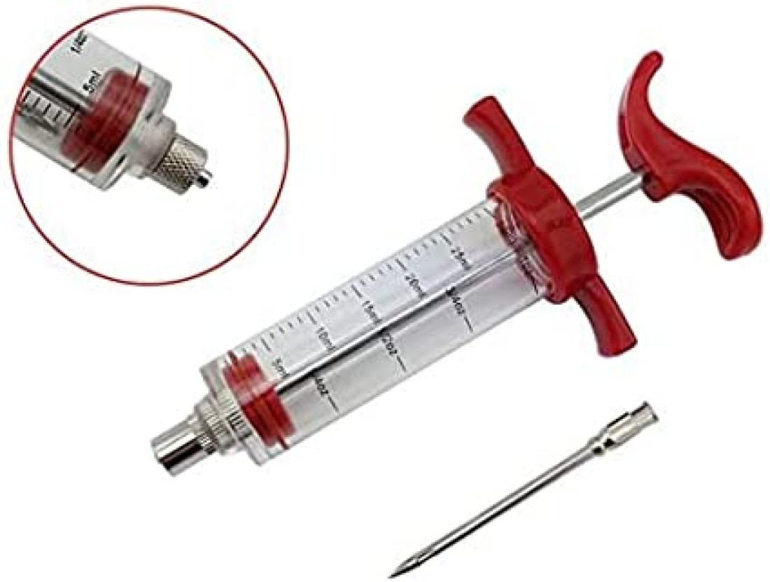 ABBASALI Stainless Steel Seasoning Injection Meat Injector Kit, Syringe Marinade