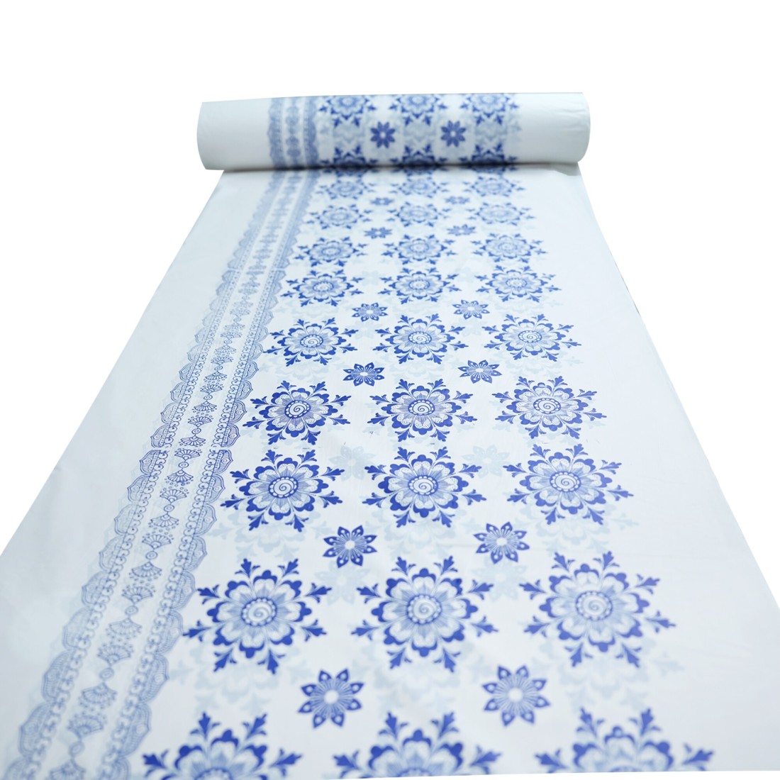 10KG Disposable Sofra Roll, Beautiful Sofra Table Sheet Rolls - Blue Flower