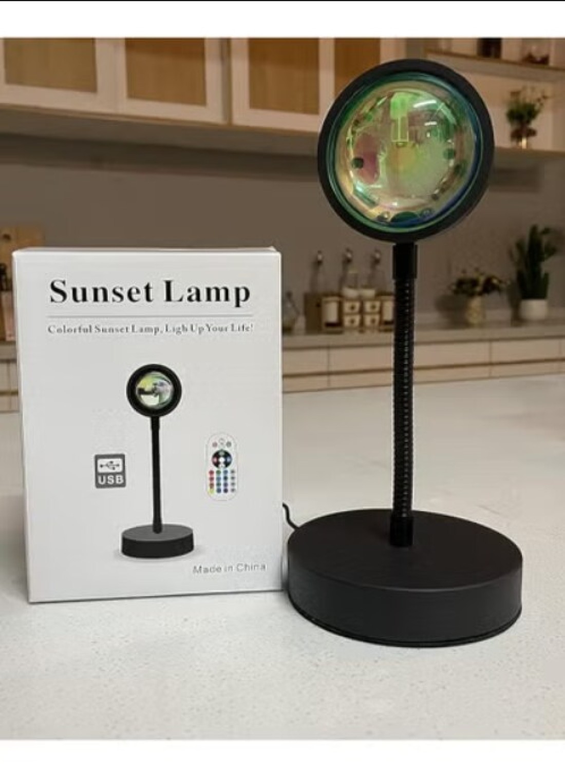 Radiotronics Sunset Lamp Projector Led Lights for Bedroom Night Light RGB Lights Sun/Sunlight/Sunrise Lamp 10w 360° Rotation Rainbow Projection Room