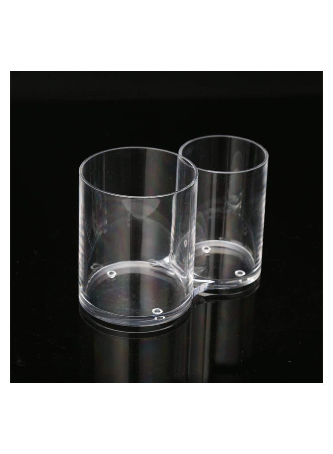 2 Sections acrylic Makeup Organizer Cotton Pads Holder Cosmetics Storage Case Stand for Make Up Brushes Dispenser Divider