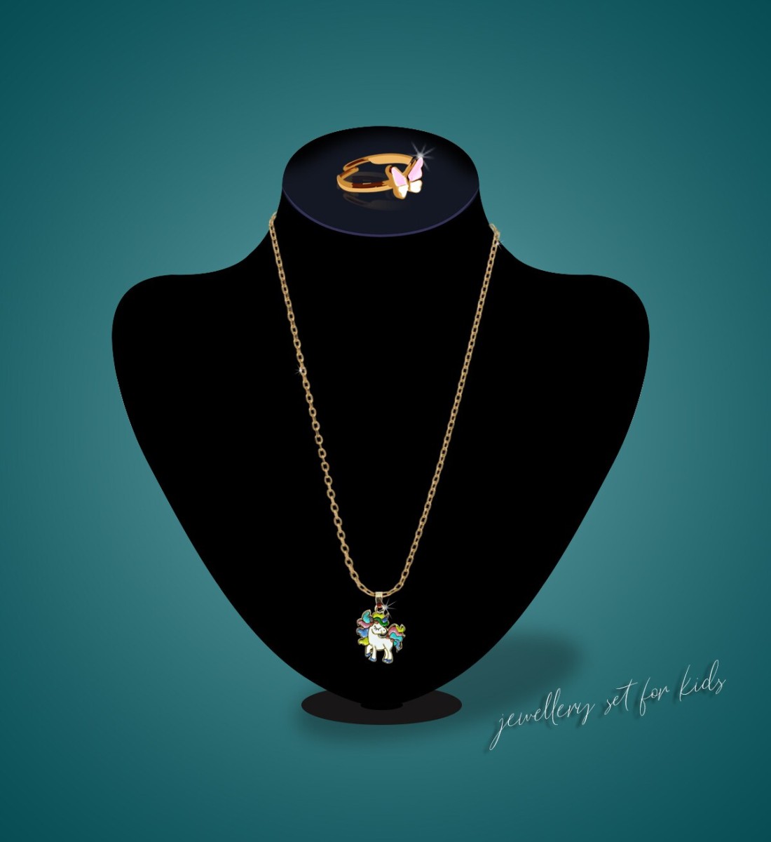 Aiwanto Girl&#39;s Necklace with Small Ring Necklace for children&#39;s Christmas Thanks Giving Gift for Kid&#39;s