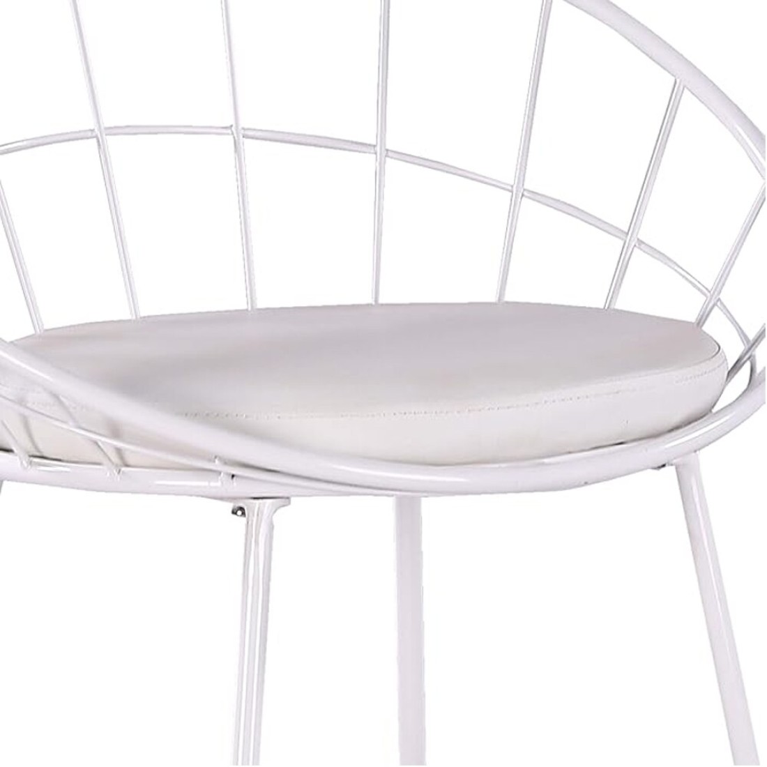 Jeffcoco Furniture Bar Stool, High Bar Chair White Steel Frame Leather Seat Chair For Kitchen Bar table Dining Chair (Two Piece)