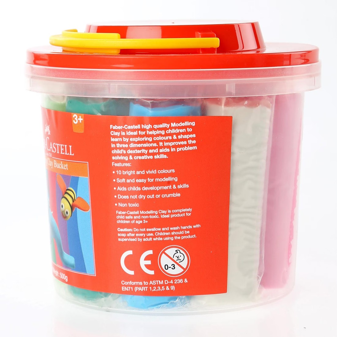 Faber-Castell Modelling Clay Bucket Multicolour 3 Years and above 500g