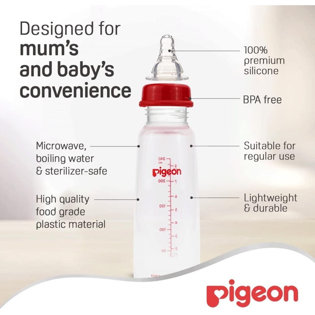Pigeon Nursing Bottle 26007 Clear 240ml