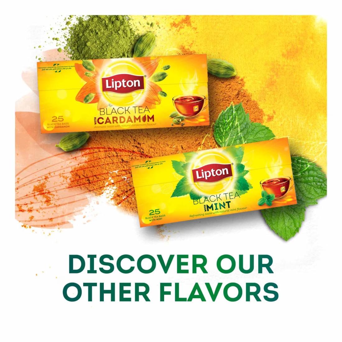 Lipton Flavoured Black Tea Mint 25 Teabags