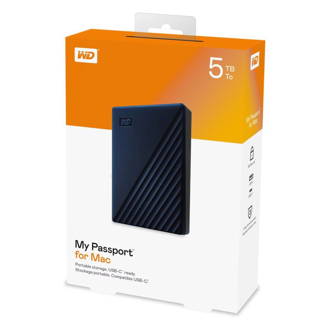 WD My Passport Portable External Hard Disk Drive For Mac 5TB Blue