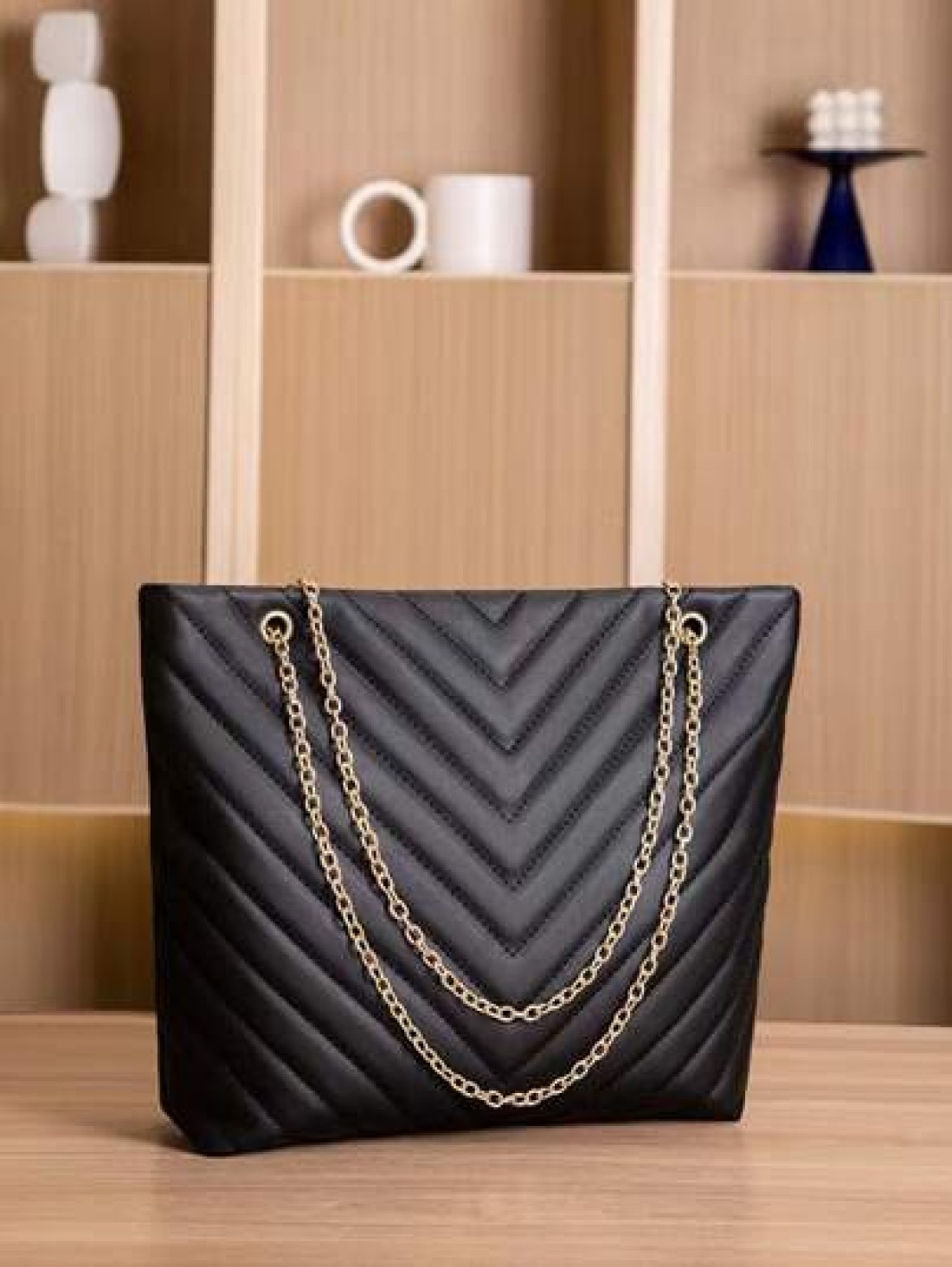 Lightweight Business Casual Chain Tote Bag Women s Large Capacity Shoulder Bag Simple Solid Color Handbag Chevron Chain Shoulder Tote Bag Mothers Day Gift For Mom For Teen Girls Women College Students