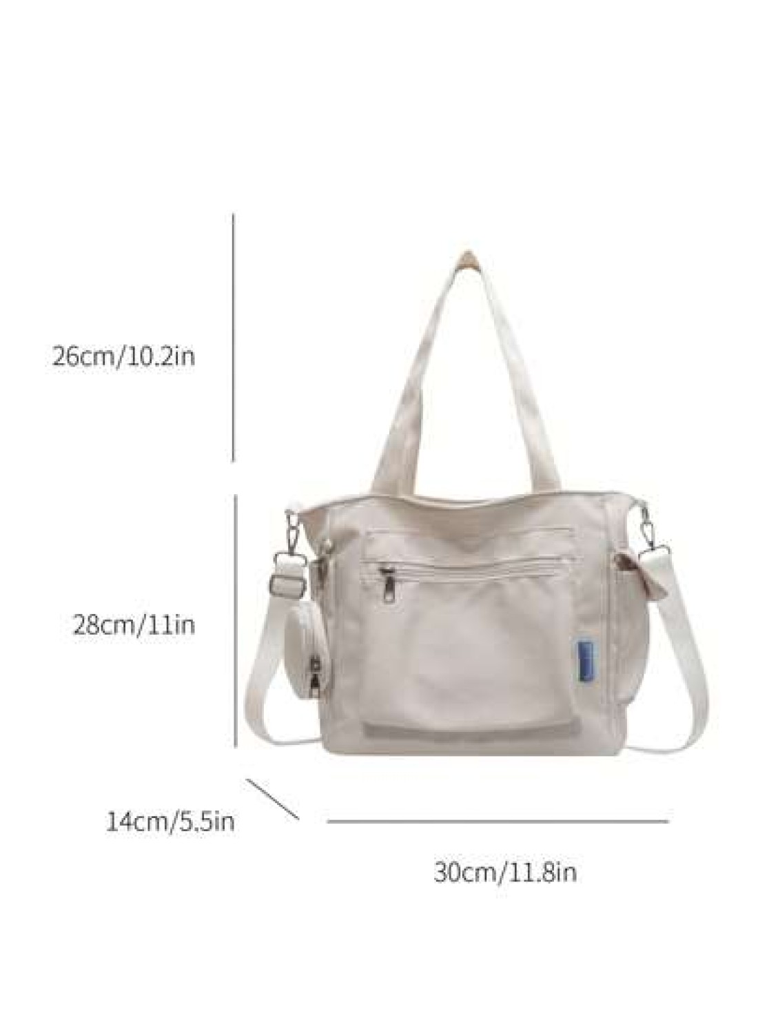 KVKY Large Capacity Unisex Tote Bag With Coin Purse 1pc New Korean Style College Style Middle School Student Schoolbag Casual Bag Crossbody Shoulder Bag Canvas Bag Slant Cross Bag Women Bag With Dime