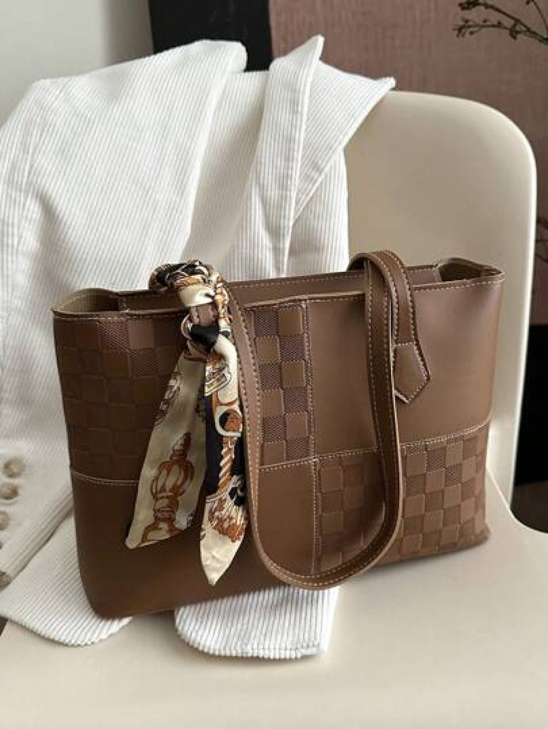 New Stylish Luxury Solid Color High End Versatile Women s One Shoulder Tote Bag