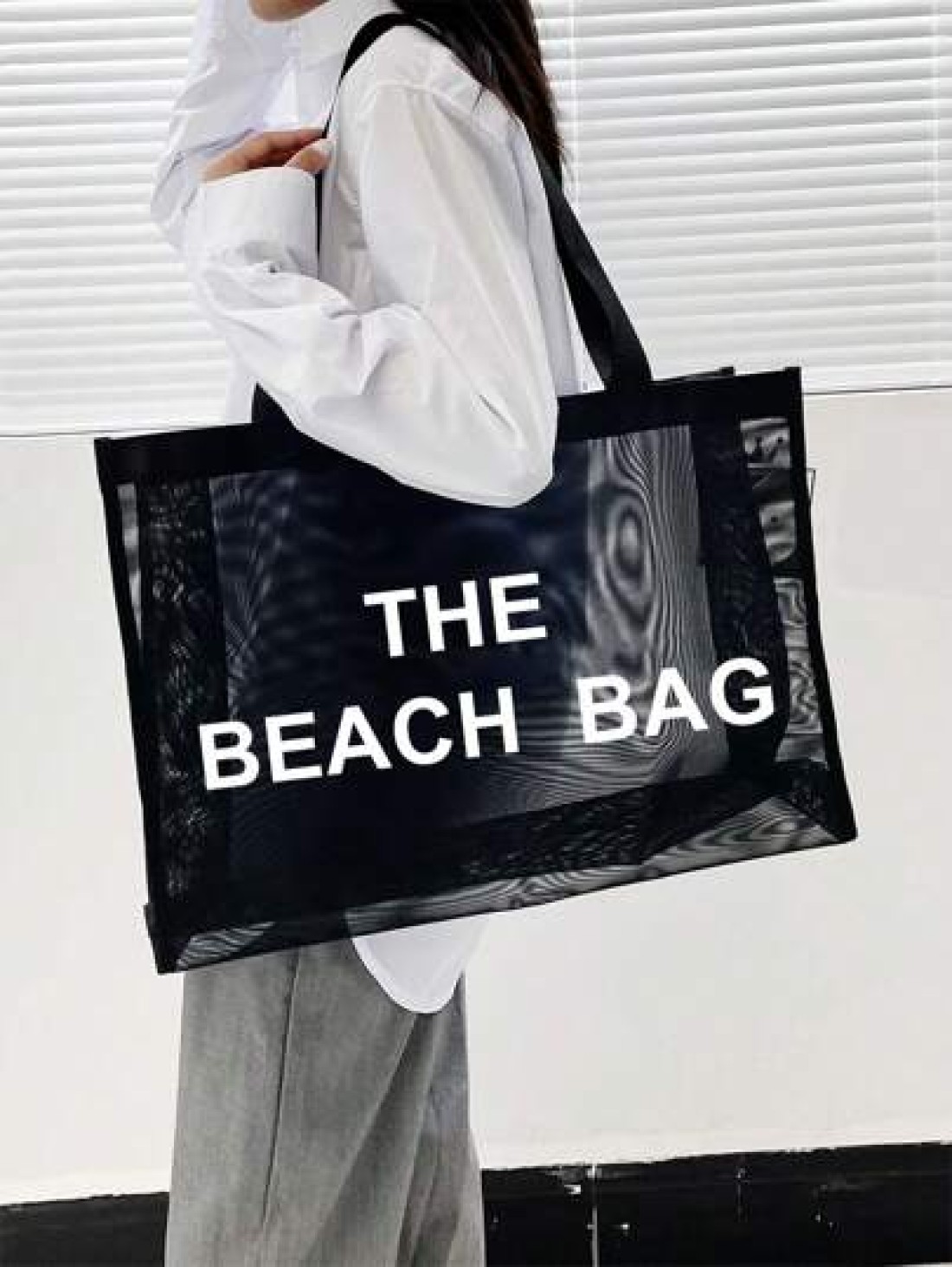 Nylon Material Alphabet Printed Beach Mesh Tote Bag With Beach Bag Use Tt Yourself Or Give Gifts To Others For Friends Mom Teachers Large Capacity Bag For Women School Bag Large Capacity Waterproof Fo