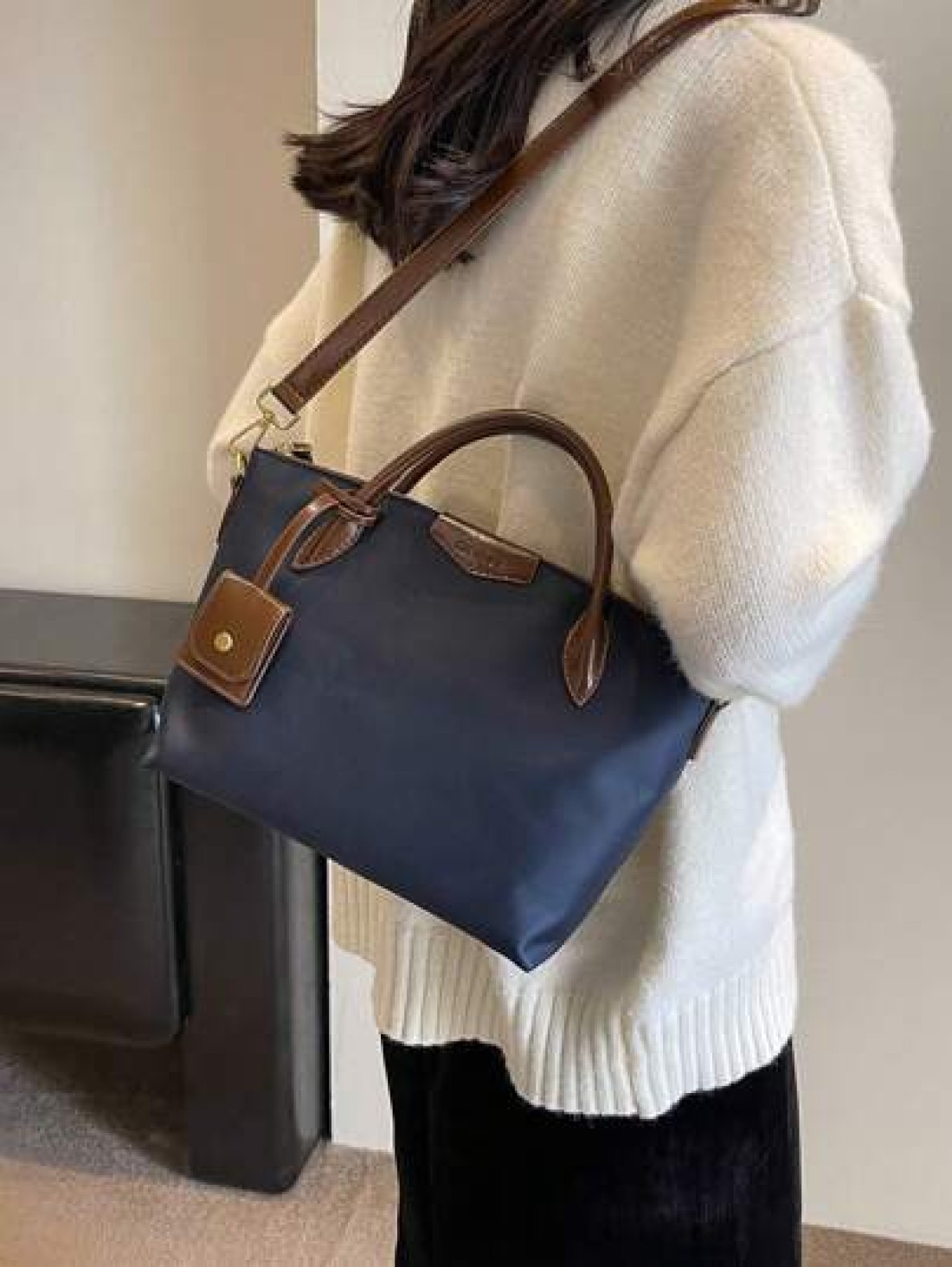 Women s Handbag Large Capacity Dumpling Shaped Tote Bag Fashionable Shoulder Bag In Blue