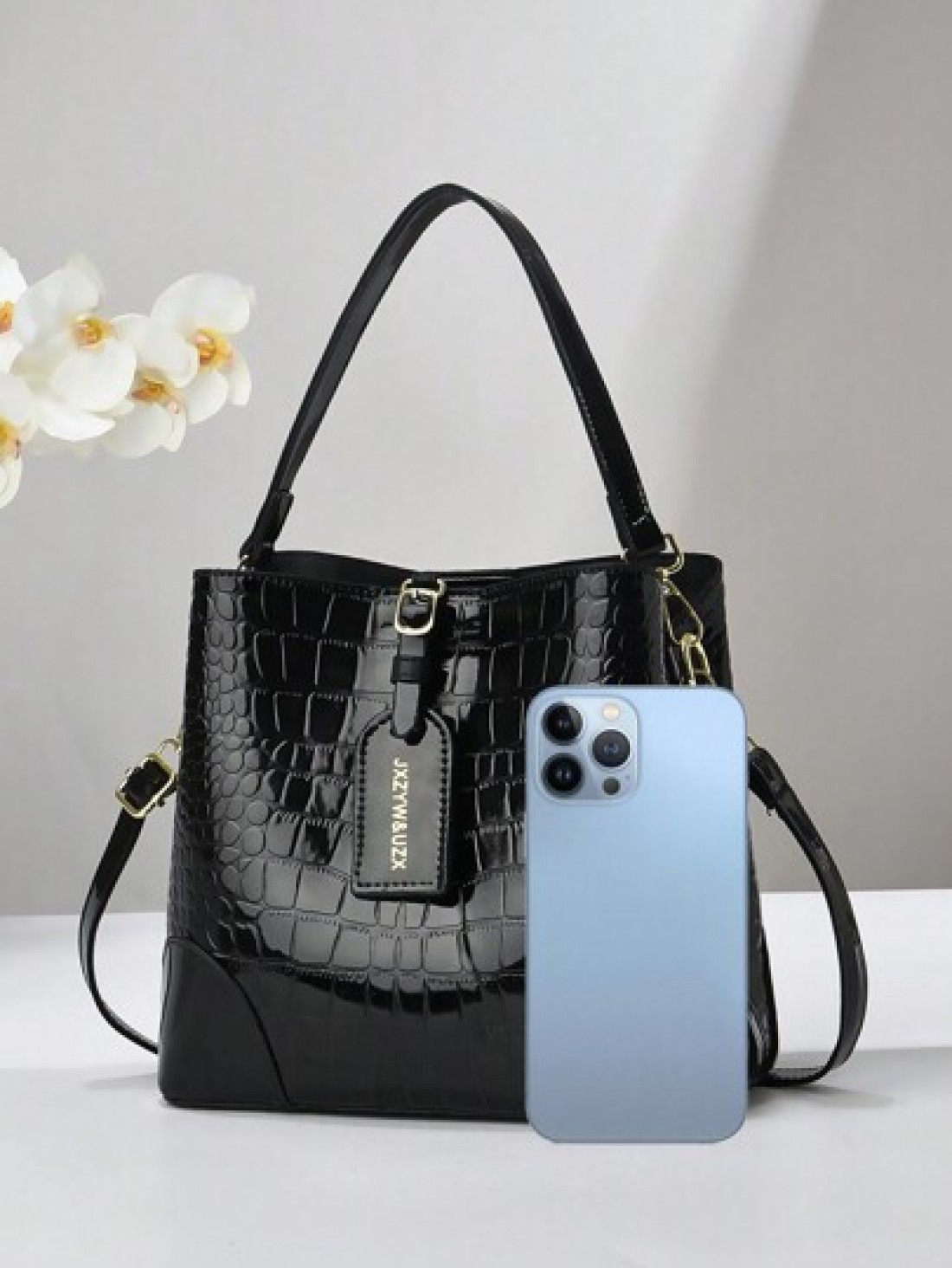 Bucket Bag With High End Embossed Design Large Capacity Women Handbag With Three Layer Pockets Simple Crossbody Bag Stylish Versatile Mini Bag Business Casual Women Bag Perfect For Office Business And