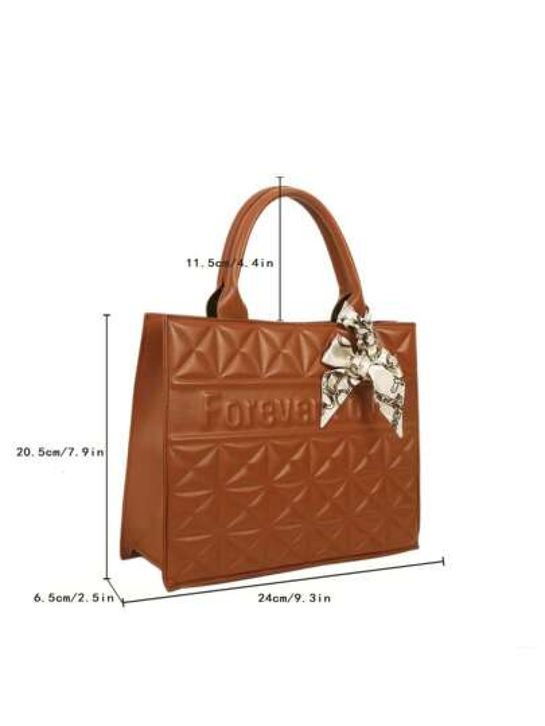 1pc 2pcs Set Fashionable Quilted Square Tote Bag With Letter Pattern And Skinny Scarf Decor Large Capacity PU Shoulder Bag Purse Set Professional Business Briefcase For Work Commute Casual Handbag Off