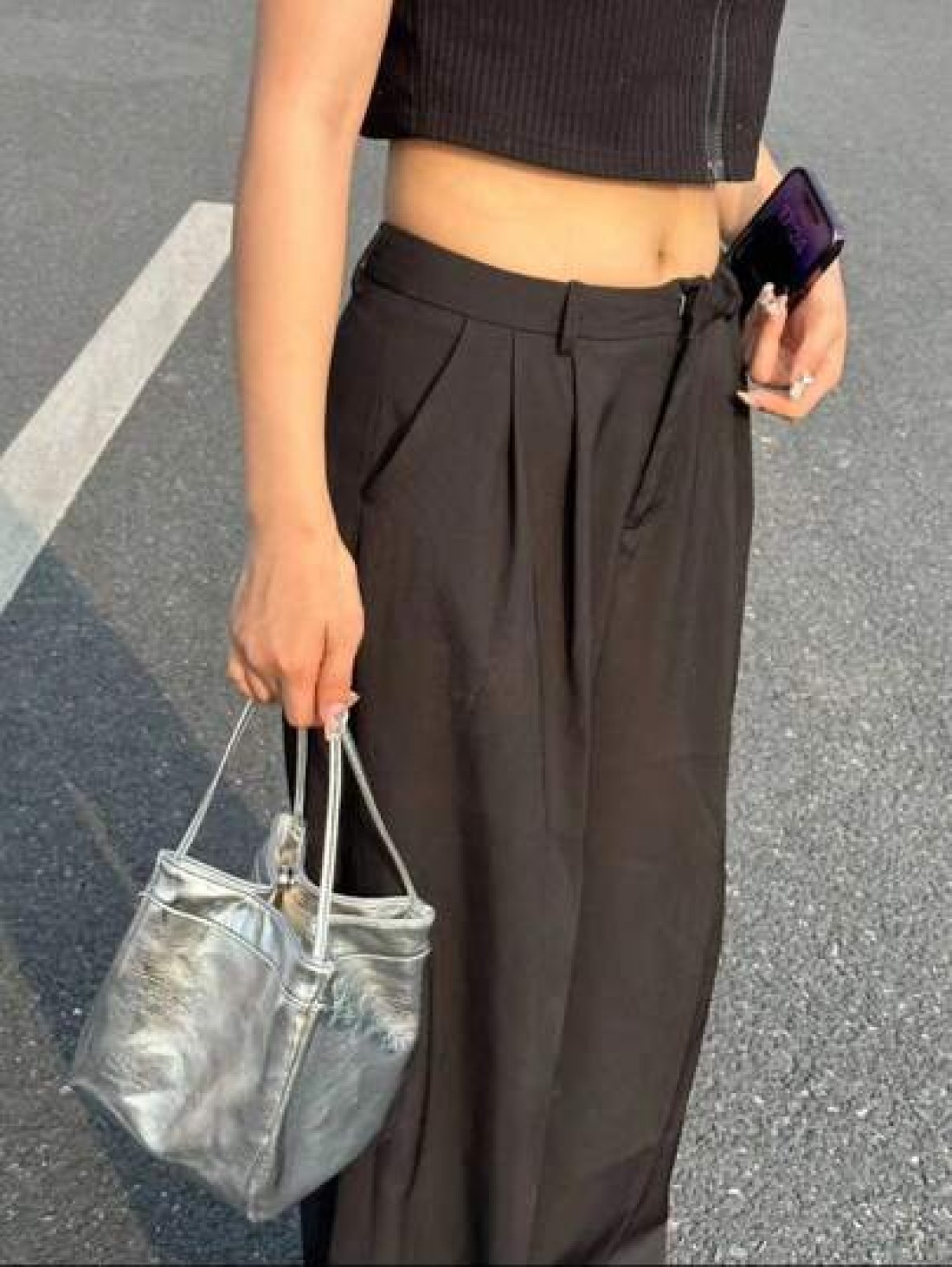 2025 Spring Summer New Silver Color Lunch Box Tote Bag Women s Commute Shiny Mirror Handbag Fashionable Simple Silver PU Leather Bucket Bag Casual Lightweight Solid Color Handbag