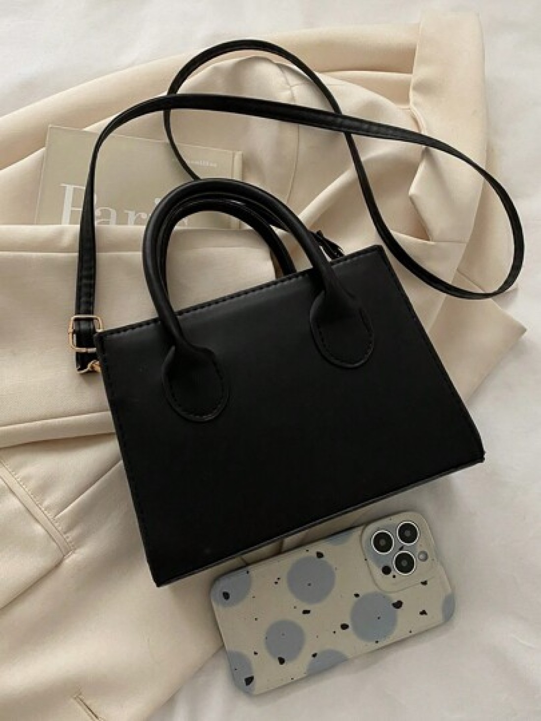 Women s Stylish Small Square Bag With Stone Texture Double Handles Embossed Crocodile Pattern Adjustable Shoulder Strap Suitable For Leisure Travel Shopping Lightweight Business Casual Style For Teen