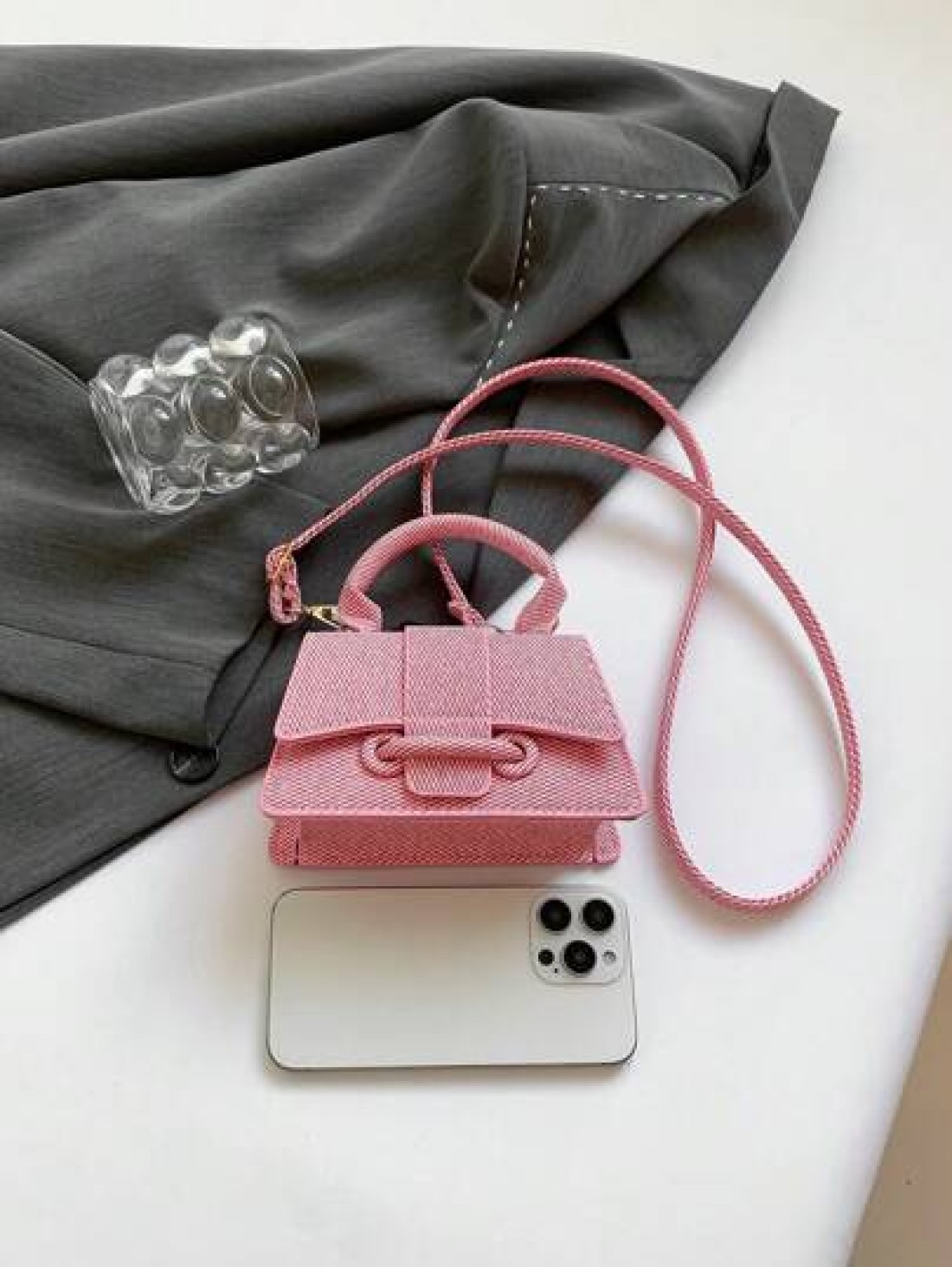 Mini Square Handbag Fashionable High Quality Makeup Bag New Solid Color Versatile Tote Bag Women Purse