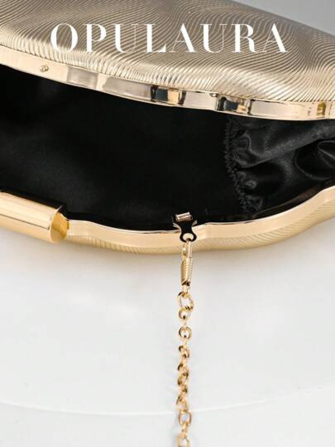 OpulAura Women s Simple Shell Shaped Luxury Leather Clutch Purse Elegant And Charming For Evening Gown Sparkling Night Use Handbag Formal Party Bag Romantic Wedding Bag Comes With Chain