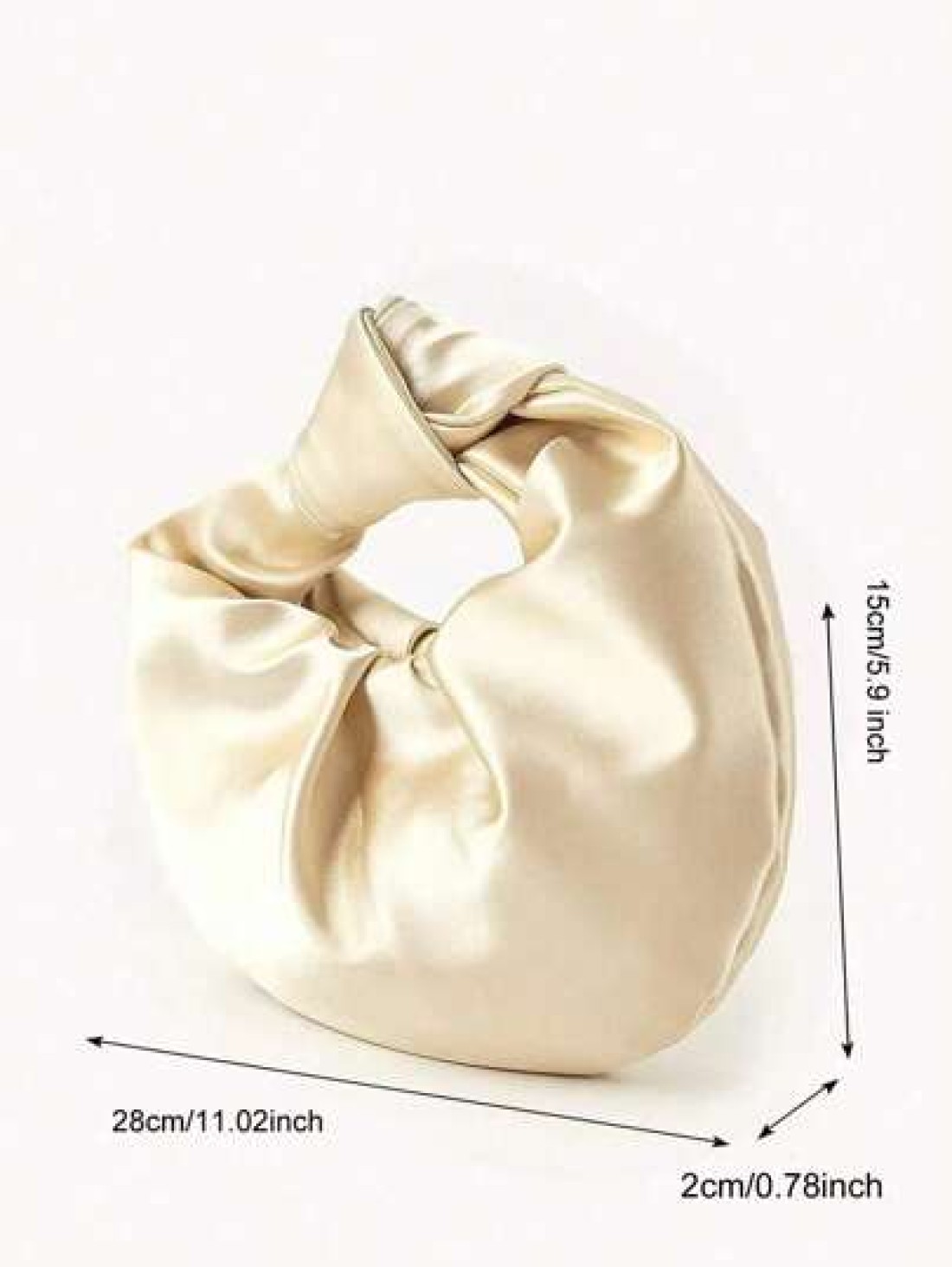 Elegant Solid Color Simple Design Taffeta Material Knot Pleated Cloud Clutch Bag For Party Prom Event