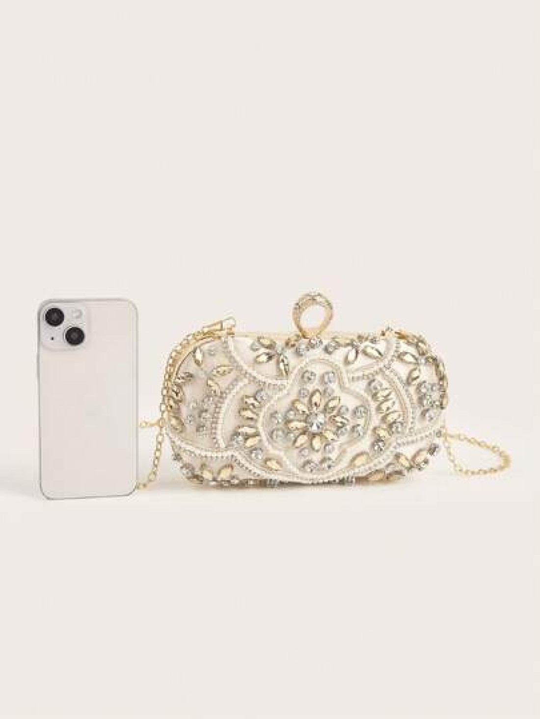 Glitter Handbag Glamorous Glitter Bling Sequin Luxury Shiny Gorgeous Rhinestone Decor Evening Box Clutch Bag Evening Bag Dinner Bag Faux Pearl Rhinestone For Party Girl Woman Bride Perfect For Party W