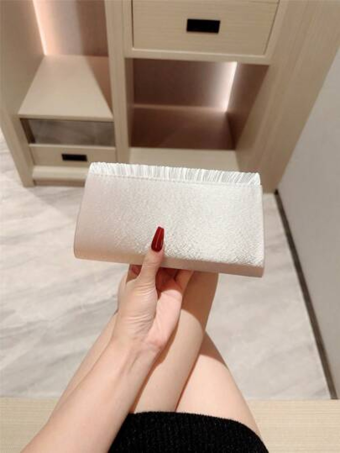 1pc Classic Pleated Satin Design Formal Evening Dress Party Clutch Bag Elegant For Prom Wedding Ball Dance Envelope Chain Bag Tready Party Bags Perfect For Party Wedding Prom Dinner Banquet Essential
