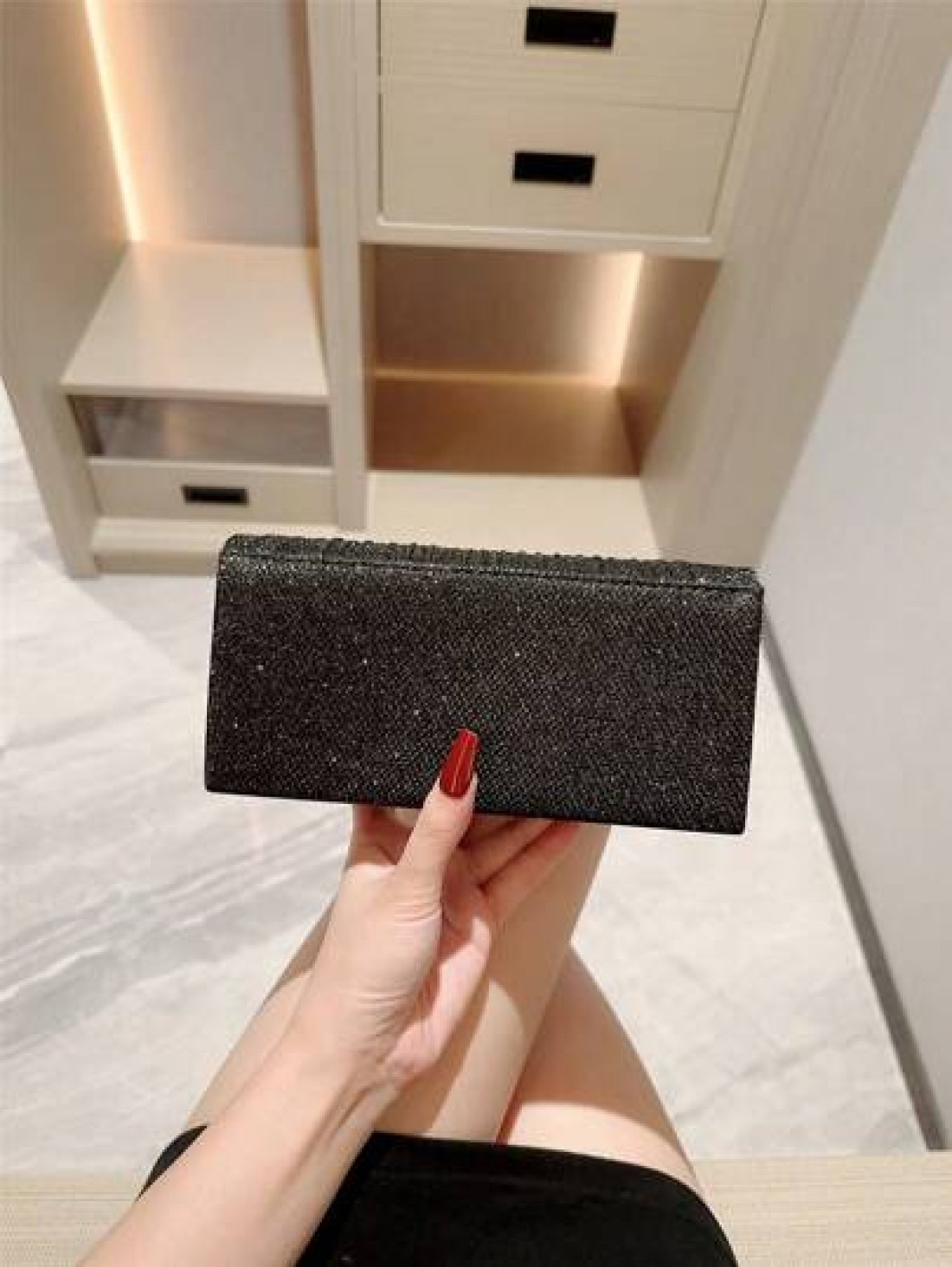 Glitter Evening Bag Purse Women Evening Bag Envelope Handbag Large Wedding Party Prom Purse Mini Flap Square Bag Metallic Sequin Dress Bag Evening Bags For Teen Women Women Socialites Working Women Et