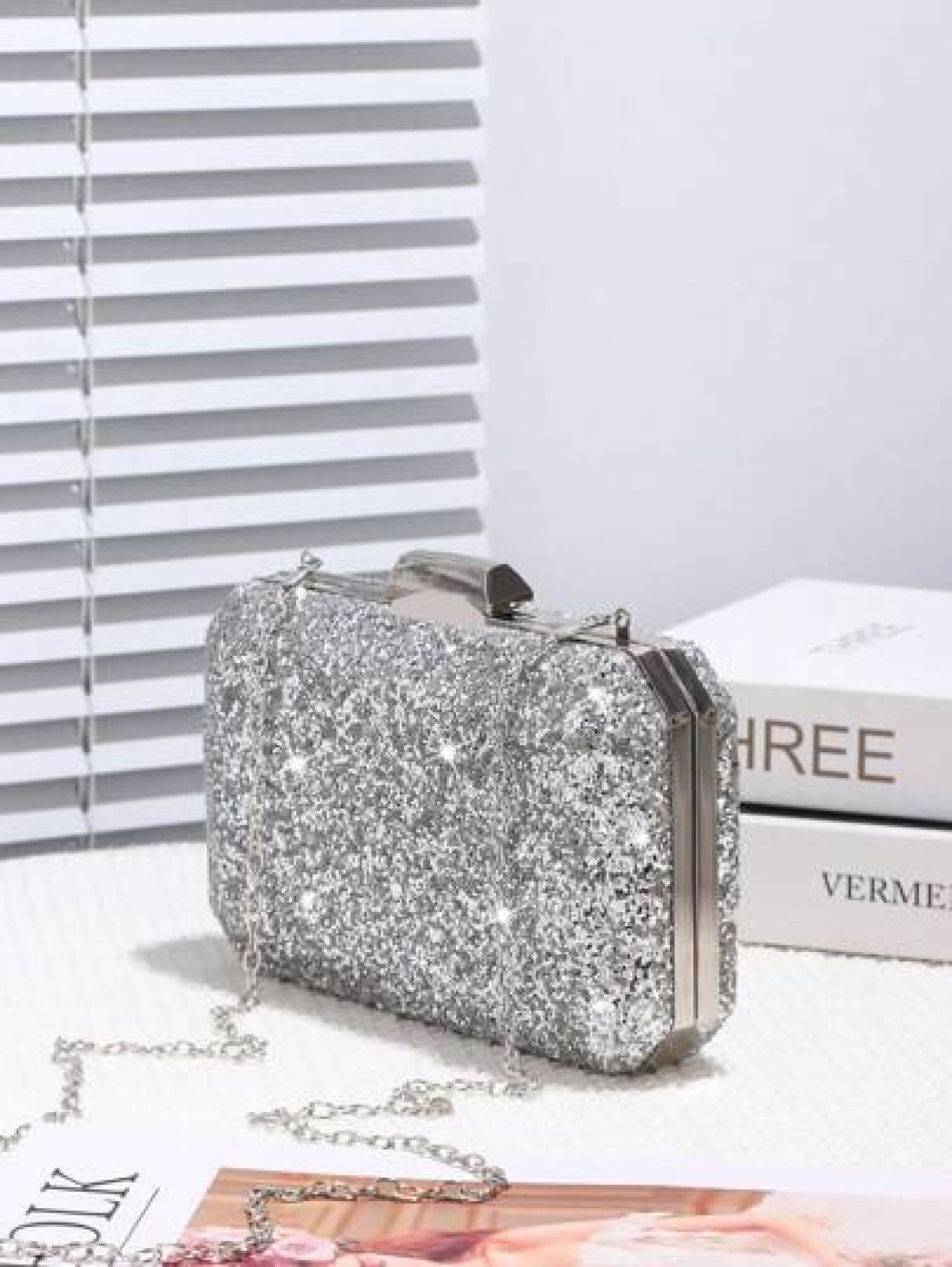 Sparkling Sequin Decorated Women s Evening Bag Shiny Square Clutch With Metal Chain Crossbody Bag Perfect For Weddings Parties Balls Nightclubs Birthday Gifts Valentine s Day Gifts Cosmetic Bag Dress