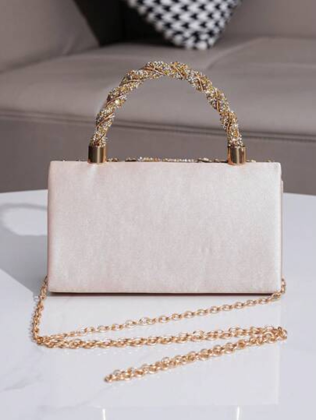 Evening Rhinestone Embellished Decorative Clutch Handbag European And American Style Women s Party Bag Fashionable Evening Bag Glamorous Rhinestone Bag