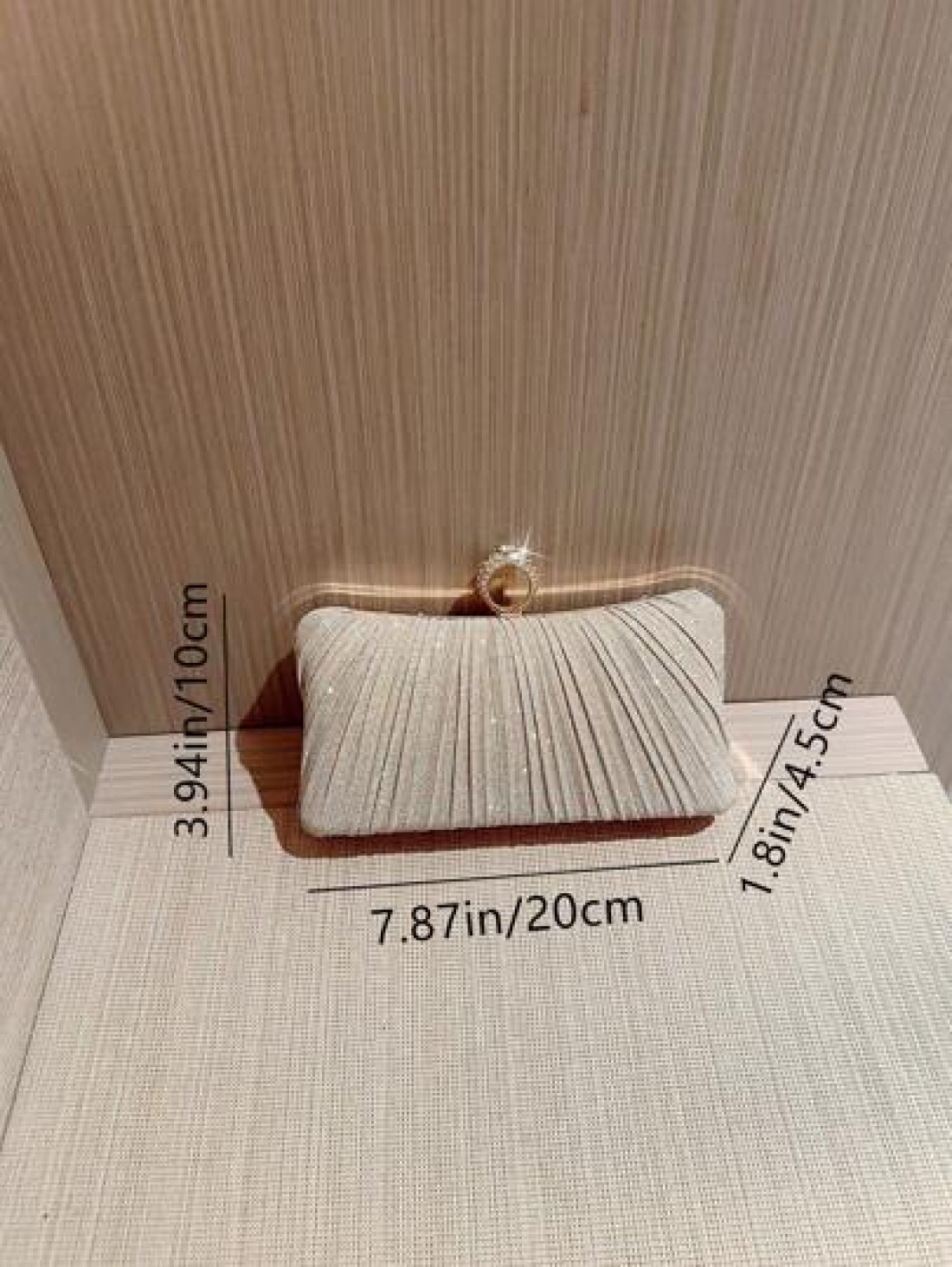 1pc Shiny Glamorous Box Shaped Evening Clutch Bag With Luxurious Rhinestone Decor For Formal Party Wedding Prom