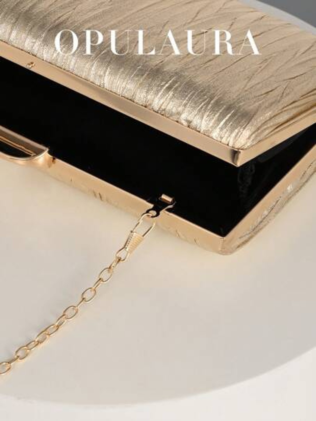 OpulAura Retro Luxury Clutch Bag Gold Leather Pleated Design Fashion Party Purse Elegant Box Handbag With Chain Strap Suitable For Party Wedding Formal Events Autumn Winter Tready Party Bags Perfect F