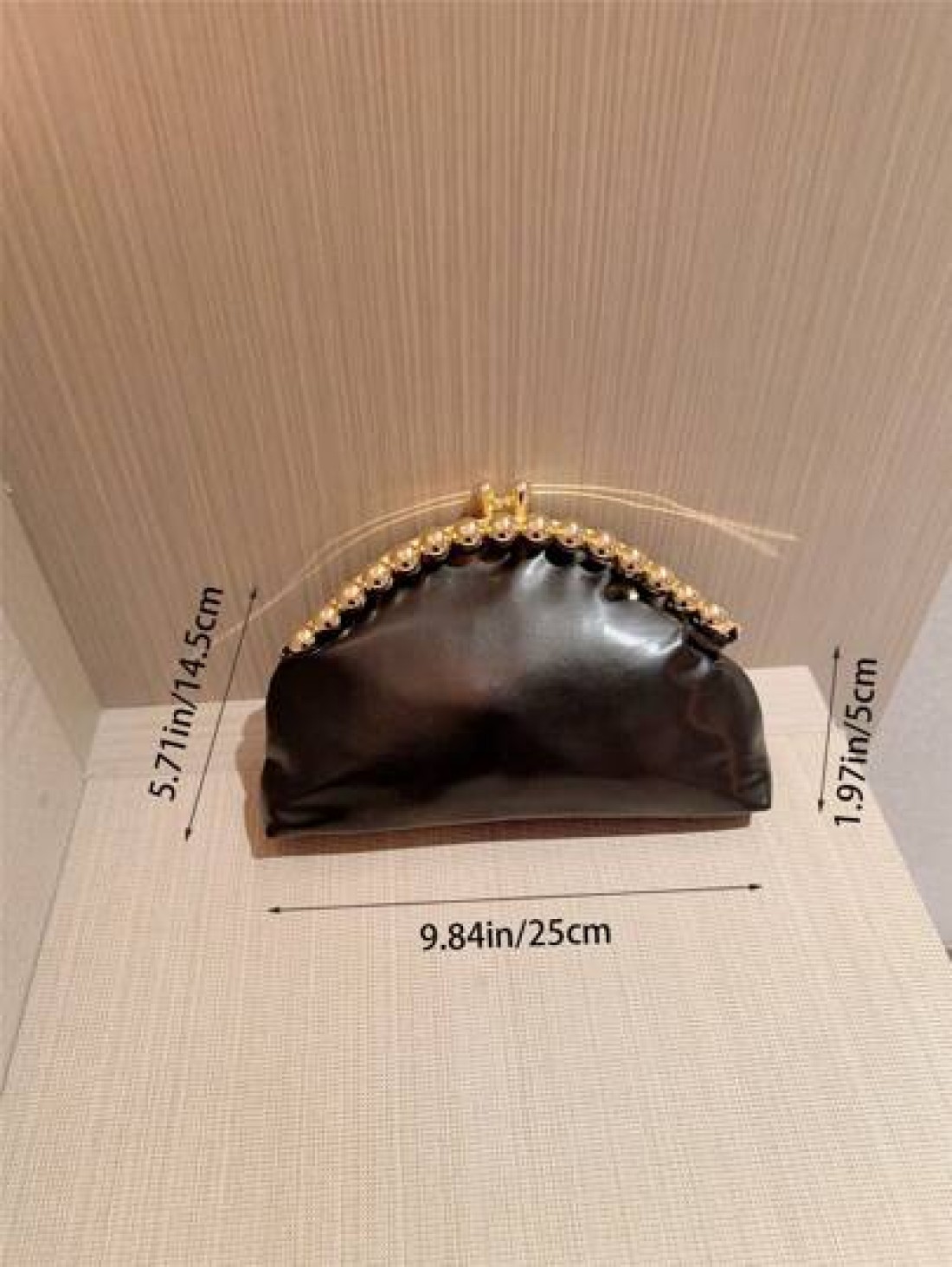 Moonlit Eve Bag 1pc Fashion Metal Sphere Decor Party Handbag European American Style Luxury Leather Clutch Purse Elegant Sophisticated Wedding Gala Bag Suitable For Wedding Prom Formal Events Formal D